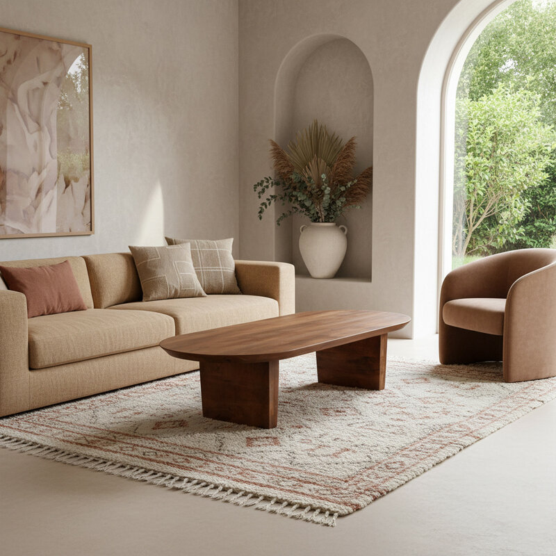 Raw Materials-collectie Bullnose coffee table brown