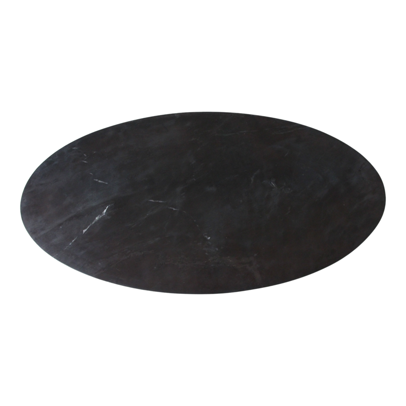Raw Materials-collectie Ovale marmeren salontafel - Zwart - 120x60x38 cm