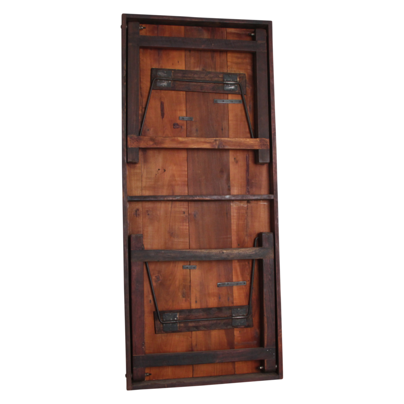 Raw Materials-collectie Inklapbare vintage eettafel XL - Gerecycled hout - 190x80x76 cm