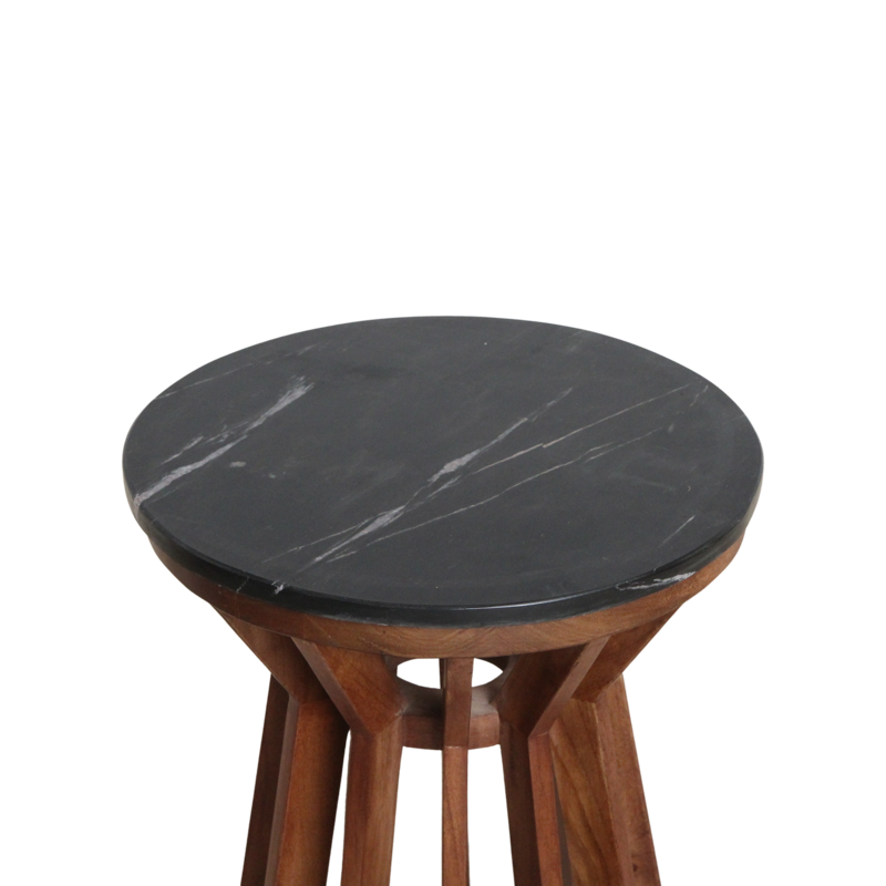 Raw Materials-collectie Sabah marmeren bijzettafel - zwart