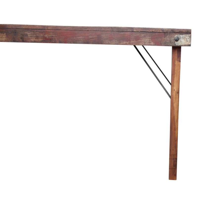 Raw Materials-collectie Inklapbare vintage eettafel - Gerecycled hout - 165x75x76 cm