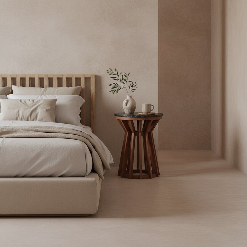 Raw Materials-collectie Sabah marmeren bijzettafel - zwart