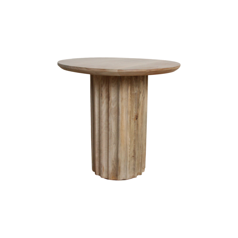 Raw Materials-collectie Bullnose bijzettafel reversed naturel Ø 50 cm