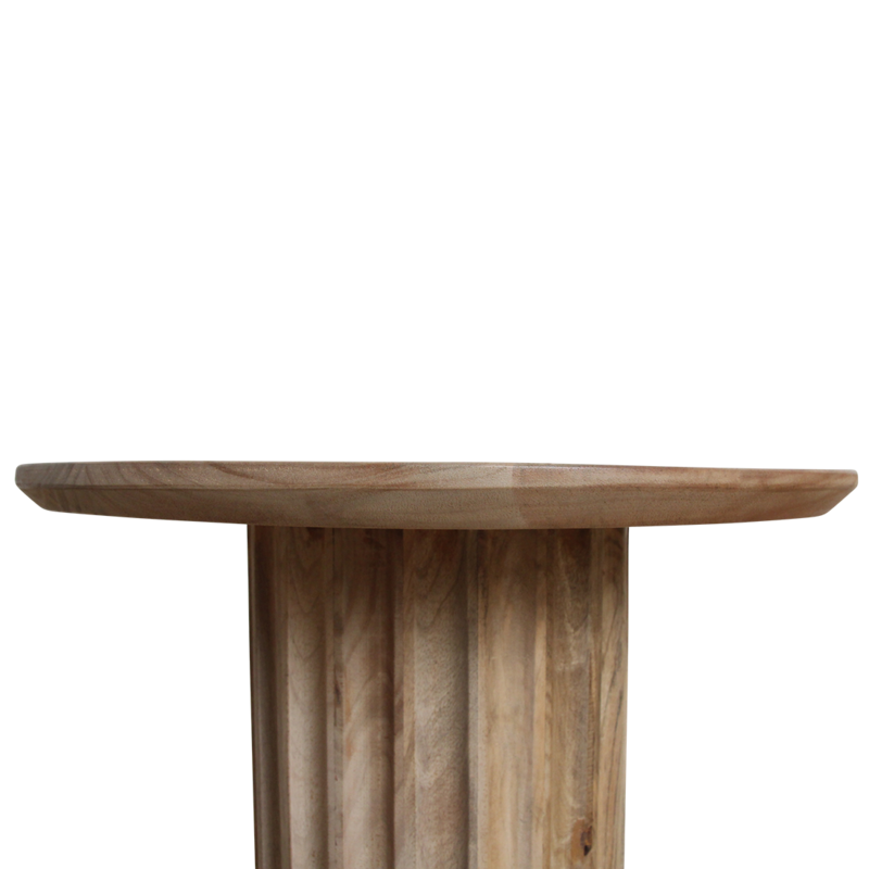 Raw Materials-collectie Bullnose bijzettafel reversed naturel Ø 50 cm