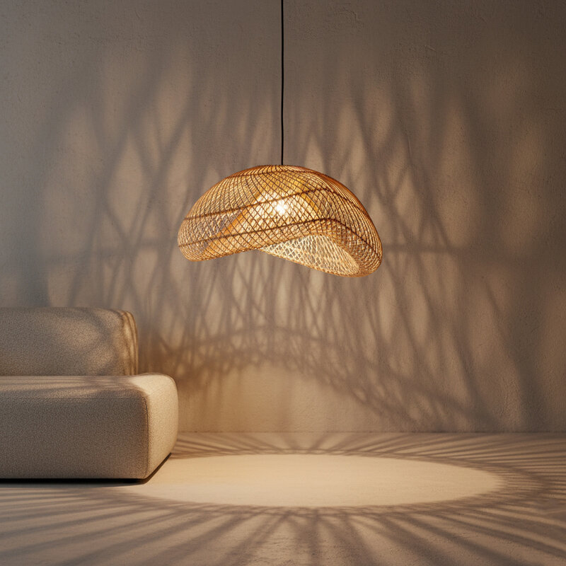 Raw Materials-collectie Maze rotan hanglamp organic L -Ø 57x31 cm