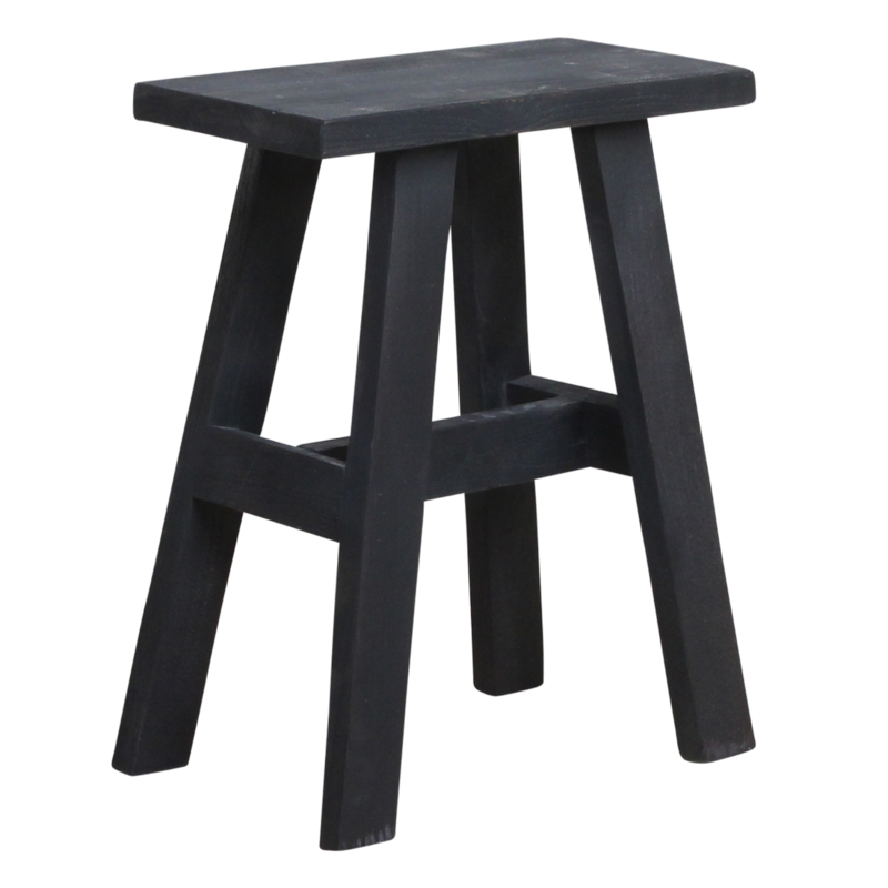 Raw Materials-collectie Zwarte  "bus stop"  bankje medium - 45x20x50 cm