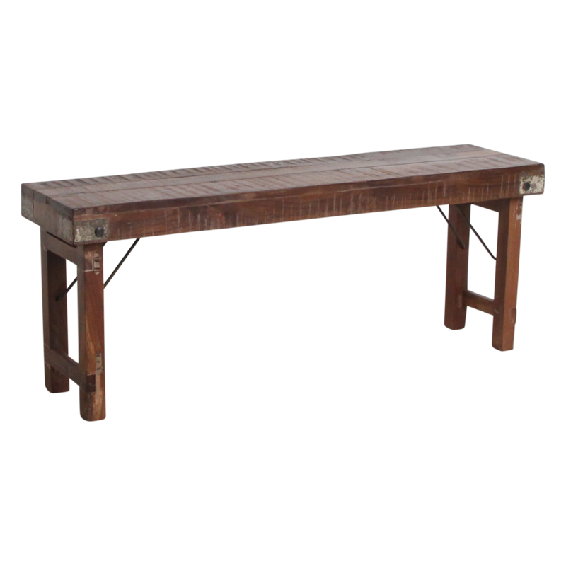 Raw Materials-collectie Inklapbare eetkamerbank - FSC-gerecycled hout -120 cm