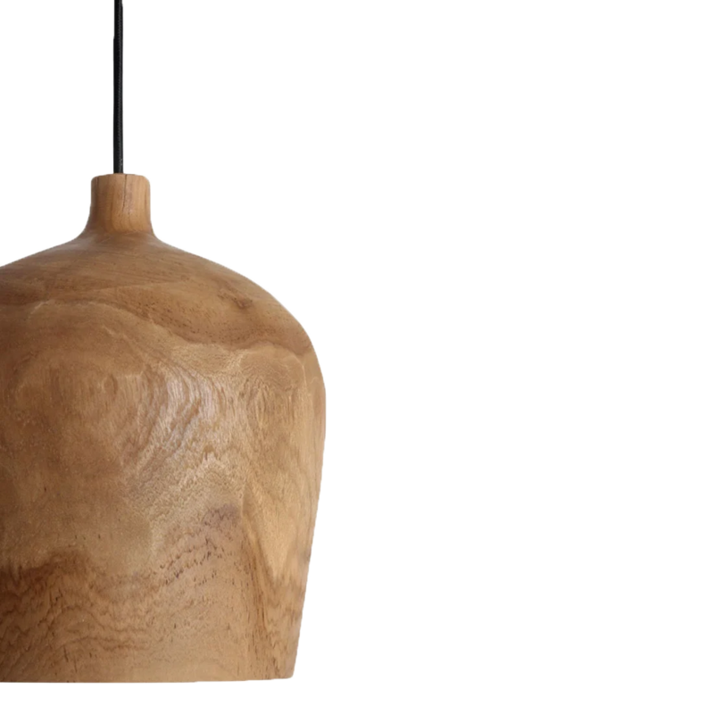 Raw Materials-collectie Sirocco teakhouten hanglamp Bottle - Ø 25x28 cm