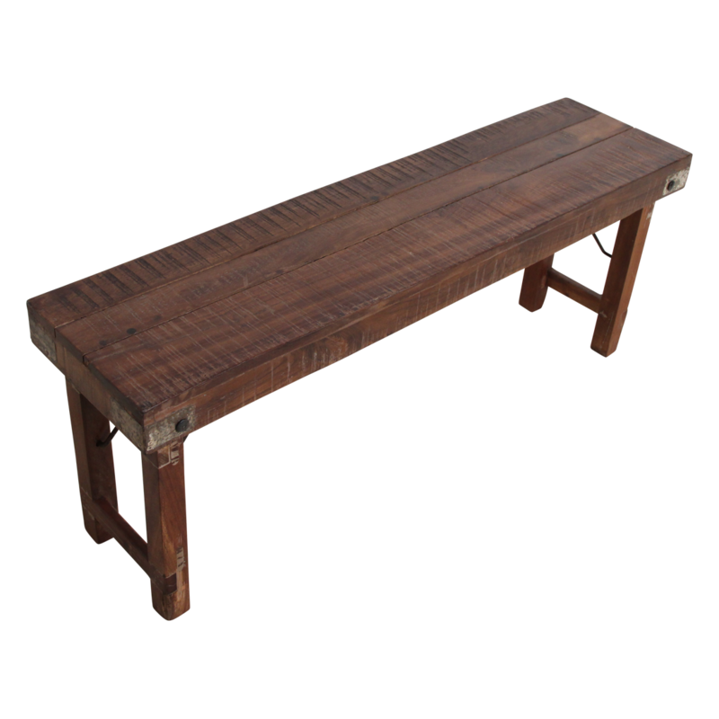 Raw Materials-collectie Inklapbare eetkamerbank - FSC-gerecycled hout -120 cm