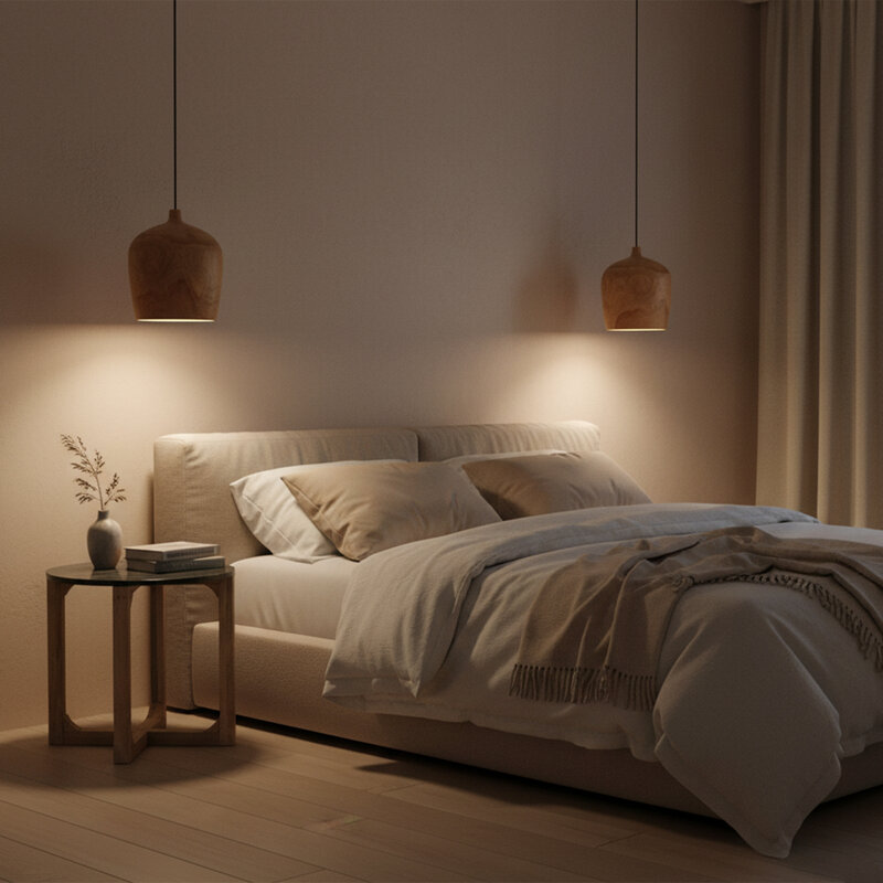 Raw Materials-collectie Sirocco teakhouten hanglamp Bottle - Ø 25x28 cm