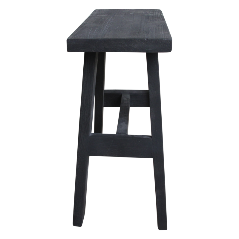 Raw Materials-collectie Zwarte  "bus stop"  bankje medium - 45x20x50 cm