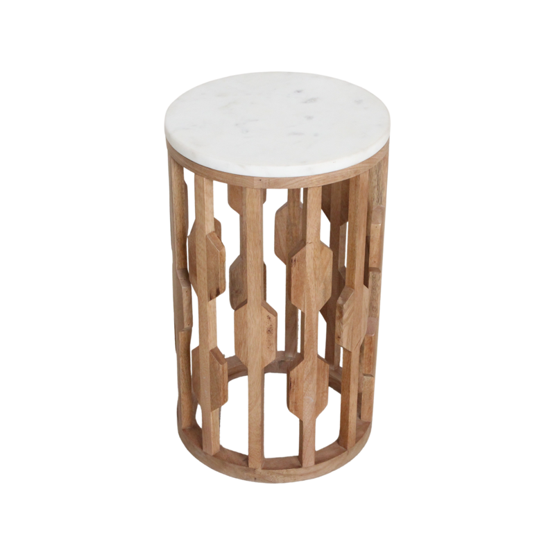 Raw Materials-collectie Atjeh marmeren bijzettafel - wit