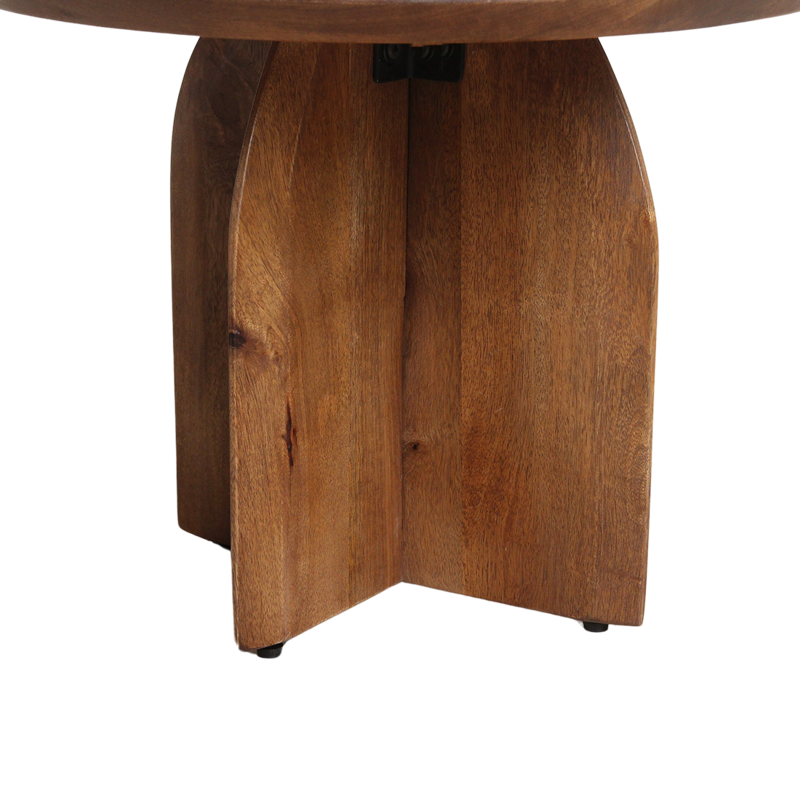 Raw Materials-collectie Bullnose mangohouten bijzettafel cross Ø 55 cm