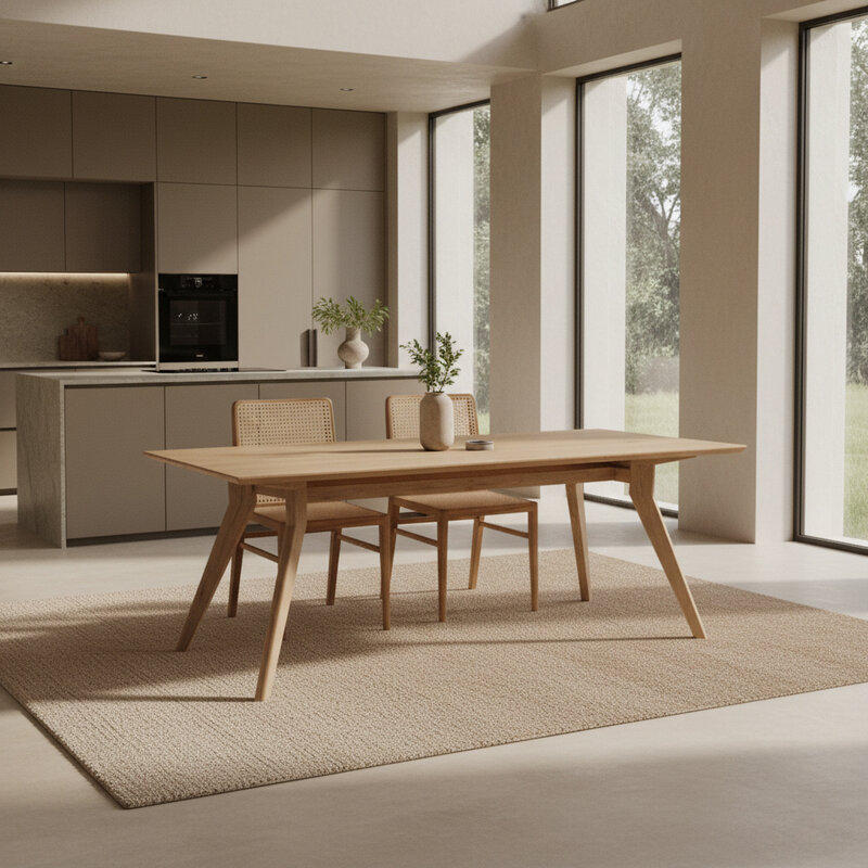 Raw Materials-collectie Studio teakhouten eettafel - 240 cm
