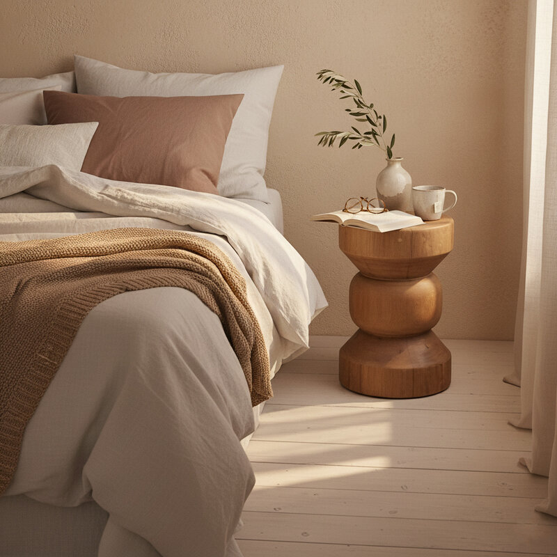 Raw Materials-collectie Forma teakhouten bijzettafel Ritari naturel