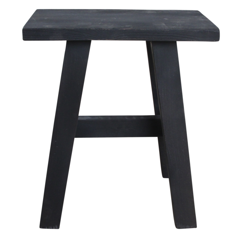 Raw Materials-collectie Zwarte  "bus stop"  bankje medium - 45x20x50 cm