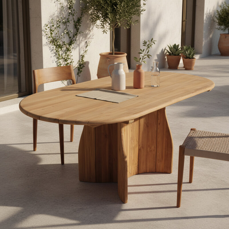 Raw Materials-collectie Verano teakhouten ovale tuintafel -  200 cm