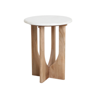 Raw Materials Kuching marmeren bijzettafel - wit