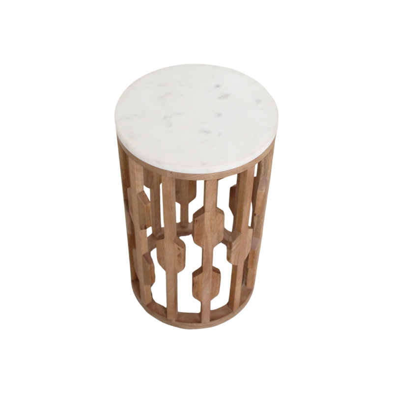 Raw Materials-collectie Atjeh marmeren bijzettafel - wit