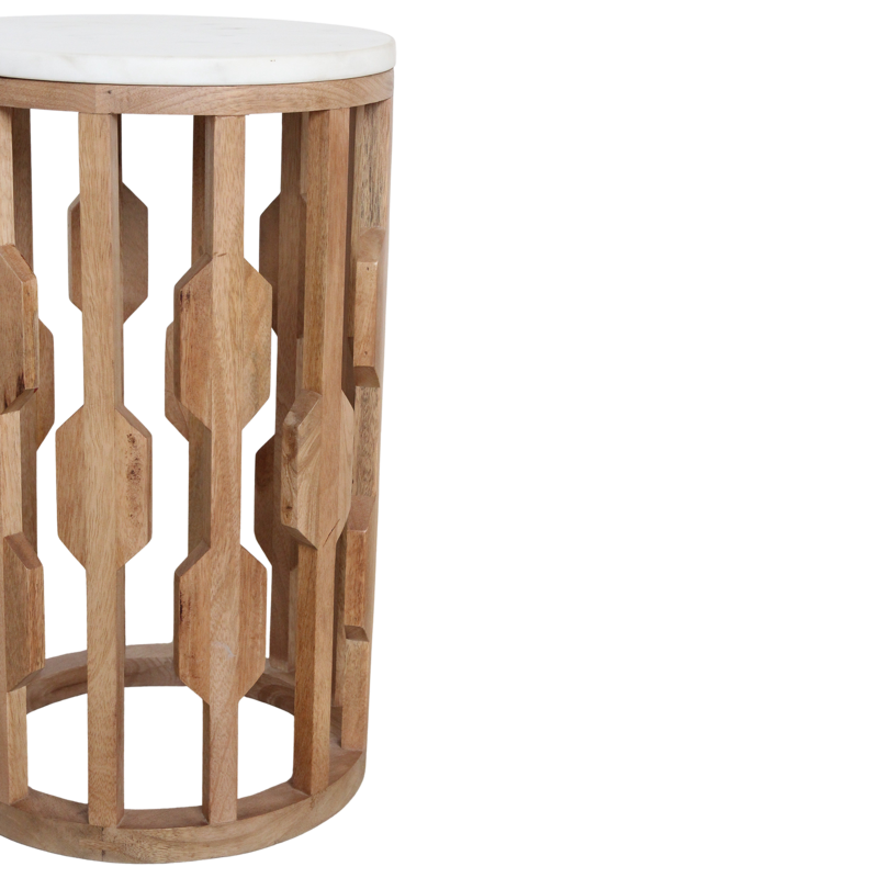 Raw Materials-collectie Atjeh marmeren bijzettafel - wit