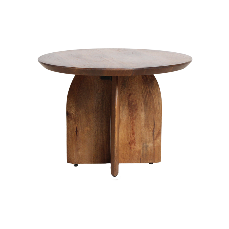 Raw Materials-collectie Bullnose mangohouten bijzettafel cross Ø 55 cm