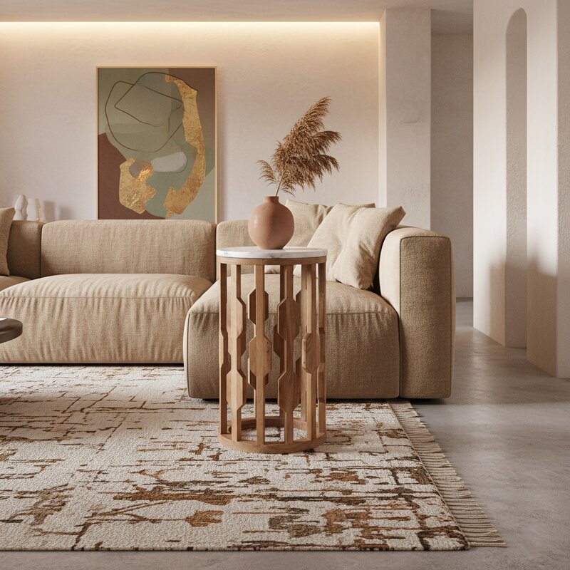 Raw Materials-collectie Atjeh marmeren bijzettafel - wit