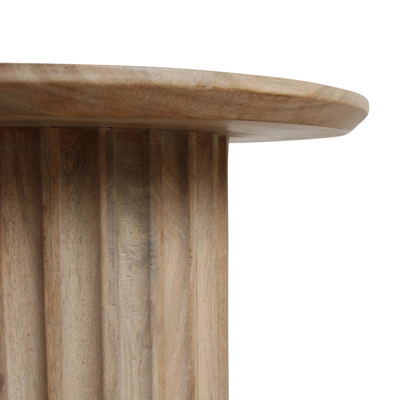 Raw Materials-collectie Bullnose bijzettafel reversed naturel Ø 55 cm