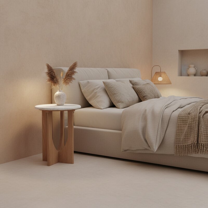 Raw Materials-collectie Kuching marmeren bijzettafel - wit