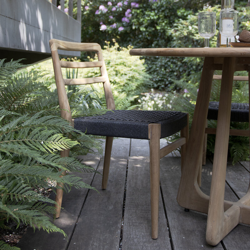 Raw Materials-collectie Verano teakhouten tuinstoel - Zwart (set of 2)