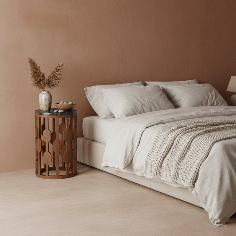 Raw Materials-collectie Lampung marmeren bijzettafel -zwart