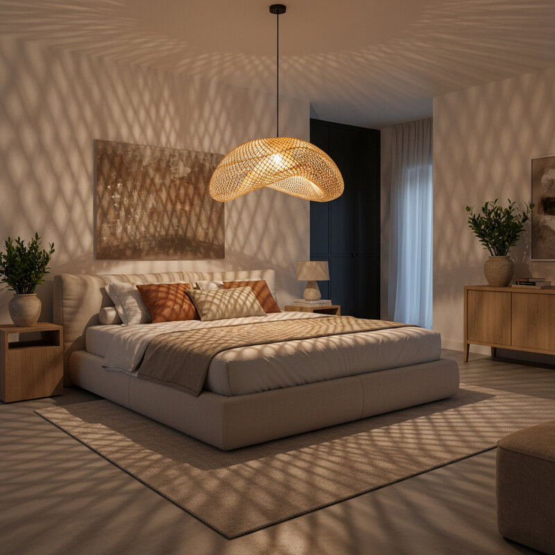 Raw Materials-collectie Maze rotan hanglamp organic XL - Ø 75x31 cm