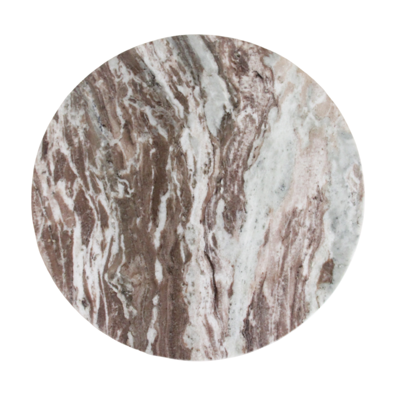 Raw Materials-collectie Marmeren bijzettafel rond - fantasy bruin