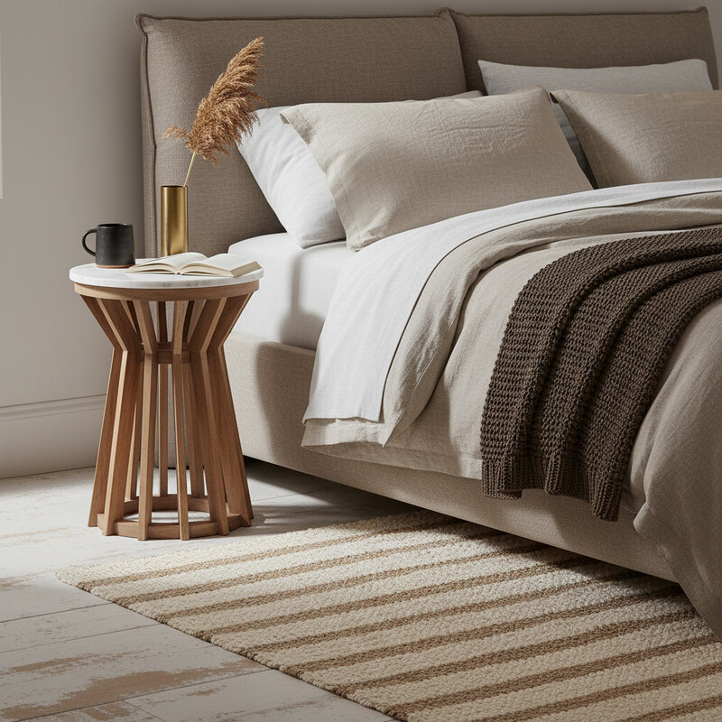 Raw Materials-collectie Sarawak marmeren bijzettafel - wit