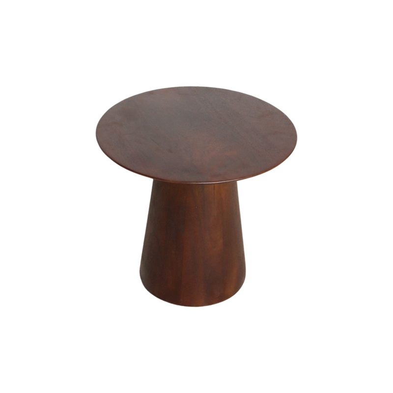 Raw Materials-collectie Bullnose mangohouten bijzettafel cone Ø 50 cm