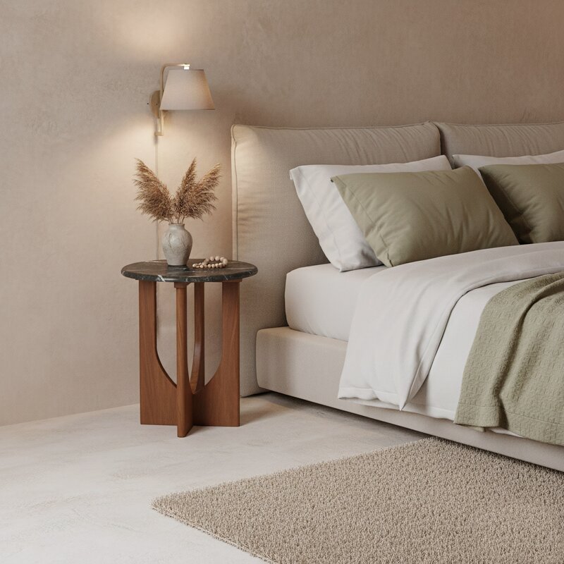 Raw Materials-collectie Brunei marmeren bijzettafel - zwart