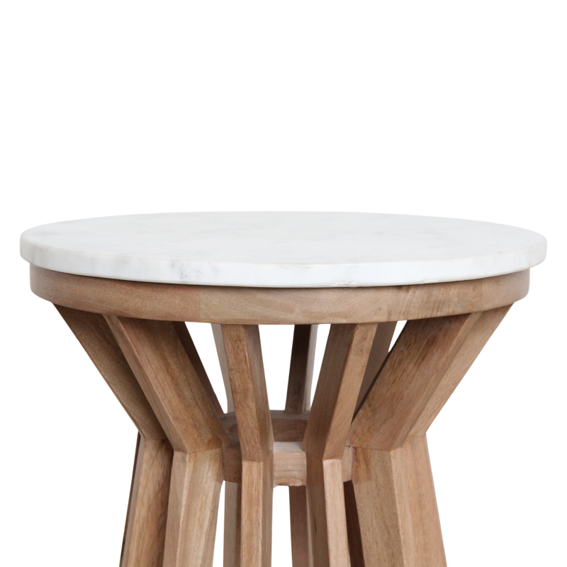 Raw Materials-collectie Sarawak marmeren bijzettafel - wit