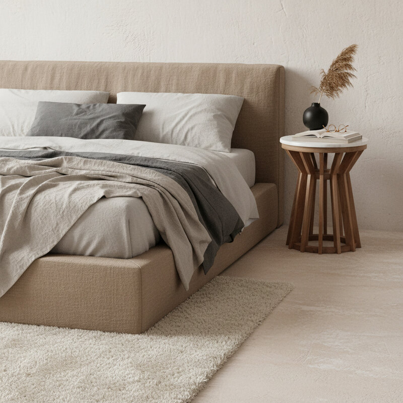 Raw Materials-collectie Sarawak marmeren bijzettafel - wit