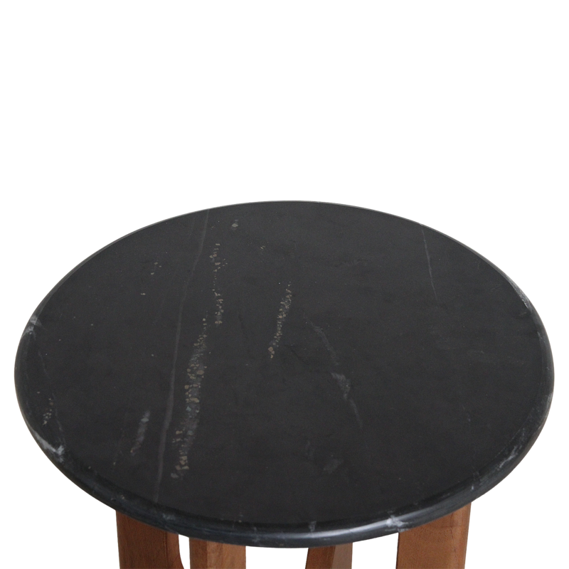 Raw Materials-collectie Brunei marmeren bijzettafel - zwart