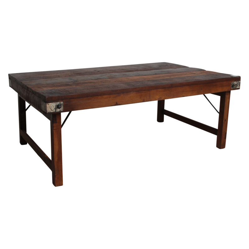 Raw Materials-collectie Bruine inklapbare salontafel - 120x75x45 cm