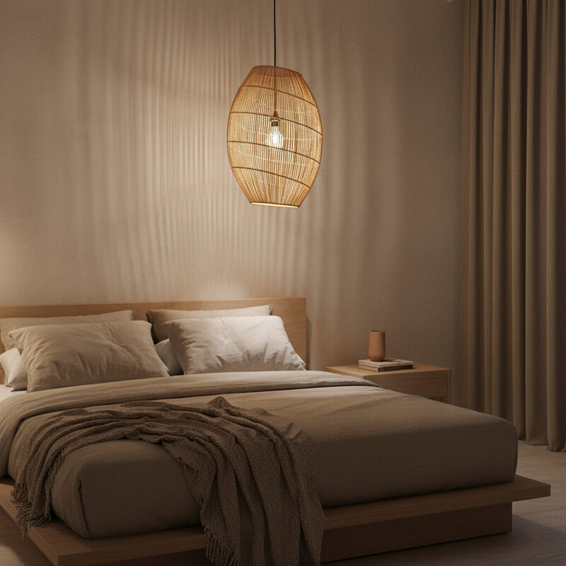 Raw Materials-collectie Luna rotan hanglamp Halo - Ø 40x60 cm