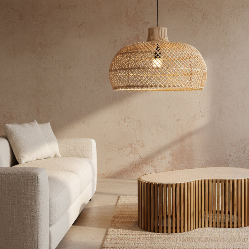 Raw Materials-collectie Maze rotan hanglamp naturel -Ø 57x36 cm