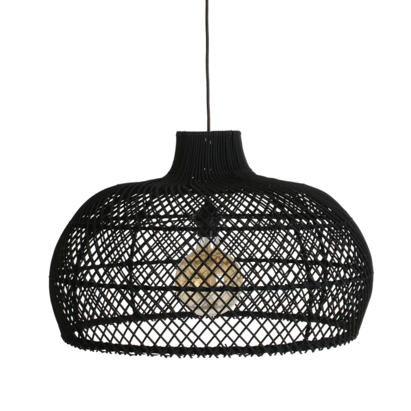 Raw Materials-collectie Maze rotan hanglamp zwart - Ø 57x36 cm