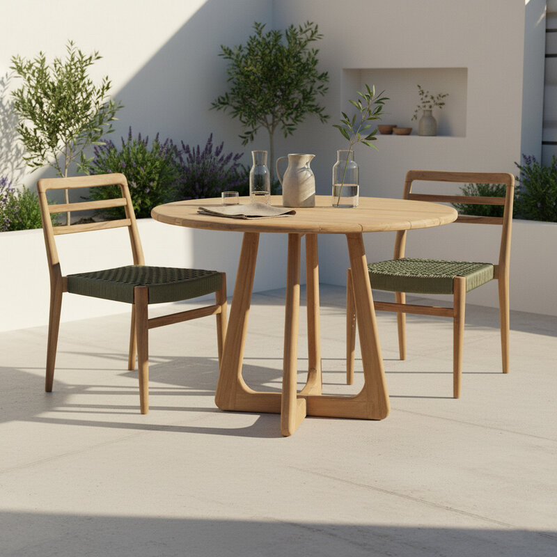 Raw Materials-collectie Verano teakhouten ronde tuintafel - Ø100 cm