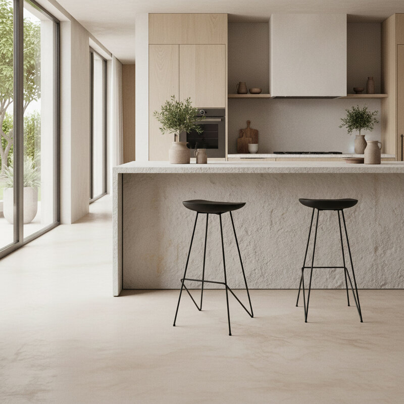 Raw Materials-collectie Loft teakhouten barkruk zwart - 41x42x77 cm