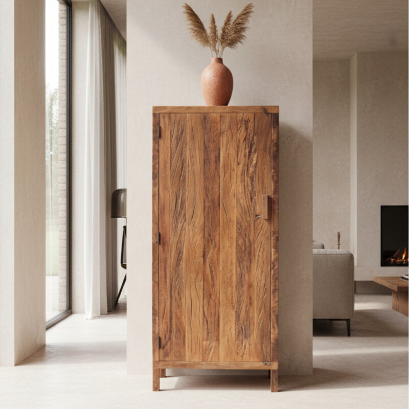 Raw Materials-collectie Farmwood 1-deurs kast - FSC-gerecycled hout - 80x40x180 cm