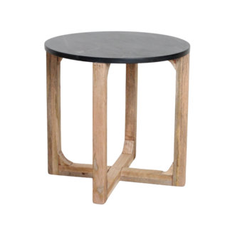 Raw Materials Marmeren bijzettafel rond - zwart