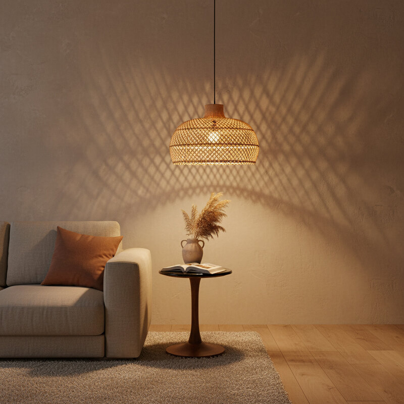 Raw Materials-collectie Maze rotan hanglamp naturel -Ø 57x36 cm