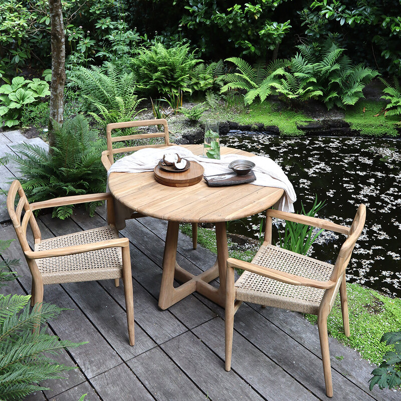 Raw Materials-collectie Verano teakhouten ronde tuintafel - Ø100 cm