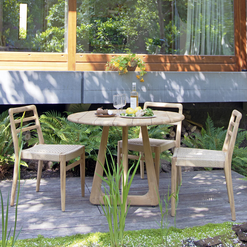 Raw Materials-collectie Verano teakhouten ronde tuintafel - Ø100 cm