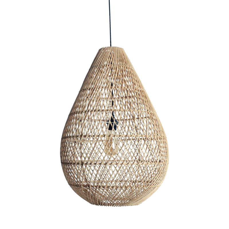 Raw Materials-collectie Maze druppel rotan hanglamp naturel -Ø 45x65 cm